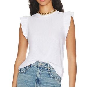 Nation LTD white tank with ruffle sleeves